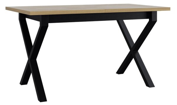 Rozkládací stůl Elarno 80 x 140/180 I, Barva dřeva: dub artisan - L, Barvy nožiček: černý kov 5903211234651