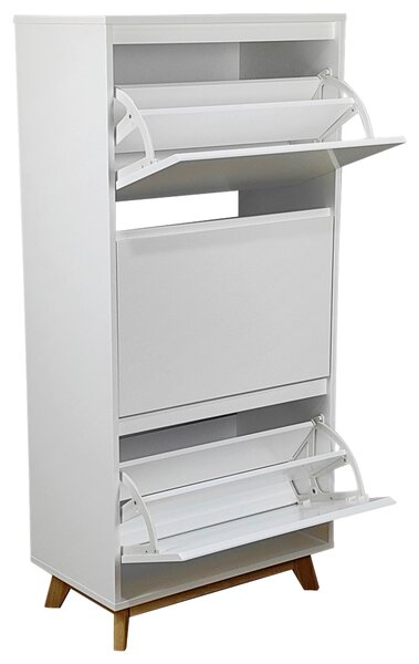 VYKLÁPĚCÍ BOTNÍK, přírodní barvy, bílá, kaučukové dřevo, 60/128/34 cm Xora - Online Only šatny & botníky, Online Only