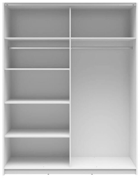 SKŘÍŇ S POSOUVACÍMI DVEŘMI, vysoce lesklá bílá, 153,5/195,5/60 cm MID.YOU - Šatní skříně, Online Only
