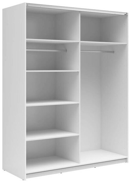 SKŘÍŇ S POSOUVACÍMI DVEŘMI, vysoce lesklá bílá, 153,5/195,5/60 cm MID.YOU - Šatní skříně, Online Only