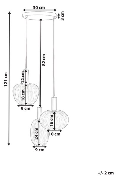 Závěsná lampa NJORO Sklo Průhledná