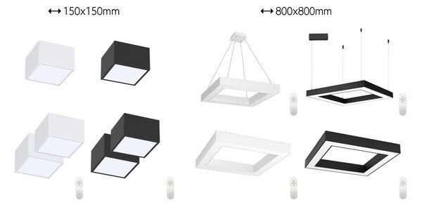Immax NEO CANTO SLIM Smart závěsné svítidlo 80x80x7cm 60W černé Zigbee 3.0