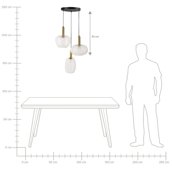 Závěsná lampa NJORO Sklo Průhledná