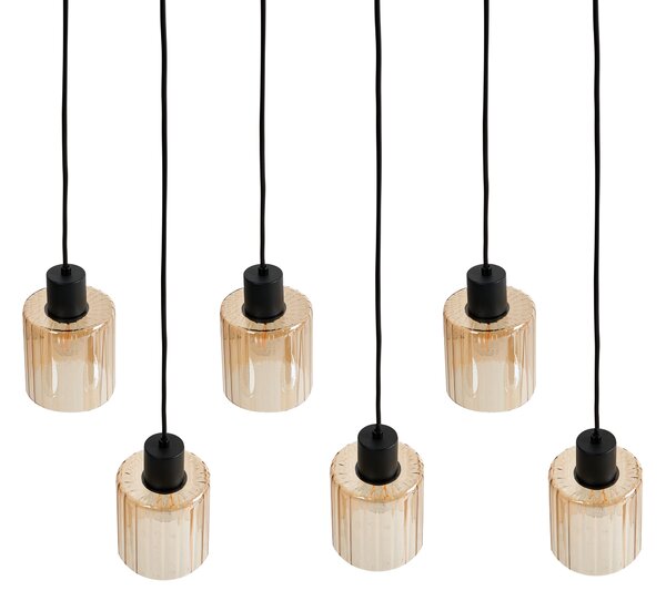 Závěsná lampa s 6 světly KITARE Sklo Béžová