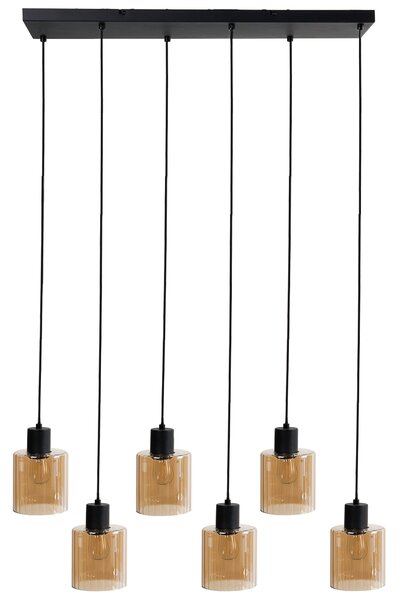 Závěsná lampa s 6 světly KITARE Sklo Béžová
