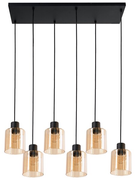 Závěsná lampa s 6 světly KITARE Sklo Béžová