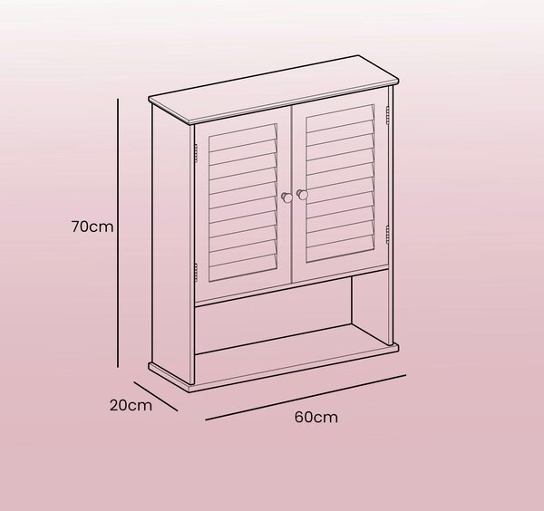 ZÁVĚSNÁ SKŘÍŇKA, bílá, bílá, 60/70/20 cm MID.YOU - Koupelnové série, Online Only