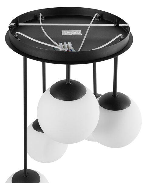 Závěsná lampa s 5 světly RIANA Sklo Černá