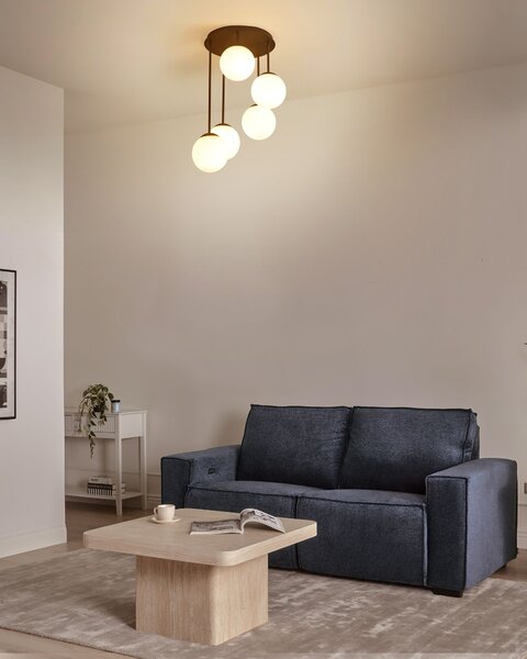 Závěsná lampa s 5 světly RIANA Sklo Černá