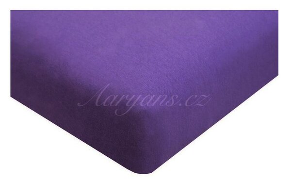 Aaryans Jersey prostěradlo tmavě fialové II. Rozměry: 90x200 cm
