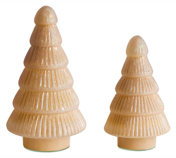 Sada 2 sošek FLAREN 20/25 cm Vánoční stromek Béžová