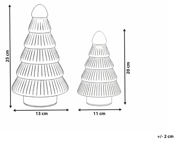 Sada 2 sošek FLAREN 20/25 cm Vánoční stromek Béžová