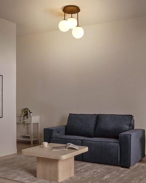 Závěsná lampa se 3 světly RIANA Sklo Černá