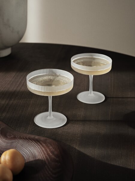 Skleničky Ripple Champagne Saurces - 2 kusy "Frosted" ferm LIVING