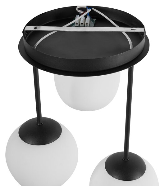 Závěsná lampa se 3 světly RIANA Sklo Černá