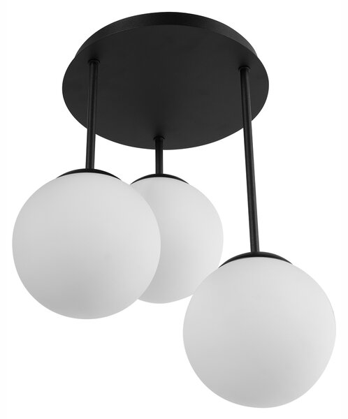 Závěsná lampa se 3 světly RIANA Sklo Černá