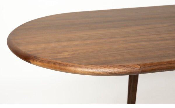 Rozkládací jídelní stůl s přídavnou deskou s deskou v dekoru ořechového dřeva 90x180 cm Twist – Zuiver