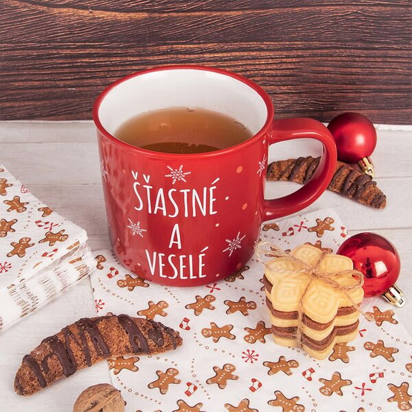 Keramický hrnek ŠŤASTNÉ A VESELÉ 510 ml