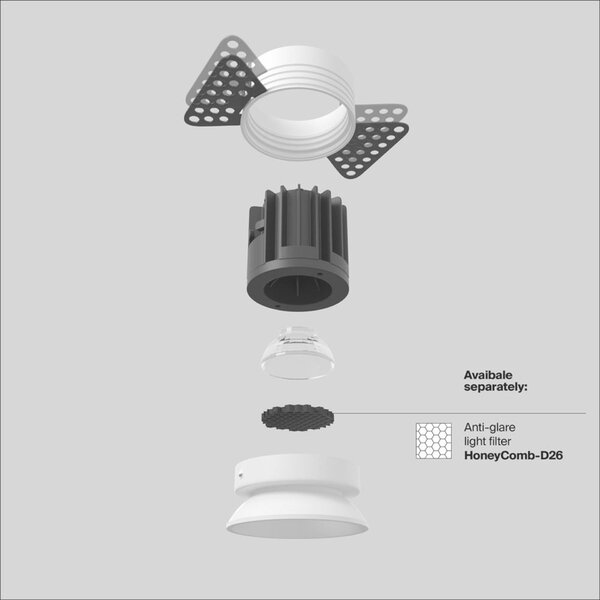 MAYTONI Vestavné svítidlo Round 7W IP 20 DL058-7W3K-TRS-W