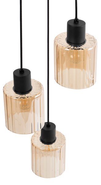 Závěsná lampa se 3 světly KITARE Sklo Béžová