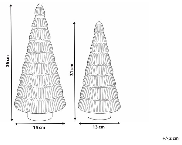 Sada 2 sošek PURUVESI 31/36 cm Vánoční stromek Červená/Zelená