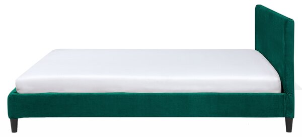 Postel Umělý samet FITOU 160 x 200 cm Tmavě zelená