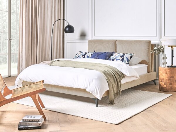 Postel Manšestr MELLE 160 x 200 cm Taupe