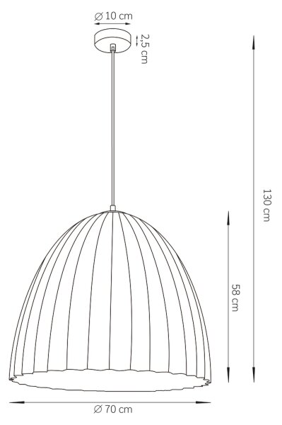Lustr na lanku TELMA 1xE27/60W/230V pr. 70 cm černá/zlatá