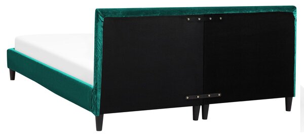 Postel Umělý samet FITOU 160 x 200 cm Tmavě zelená