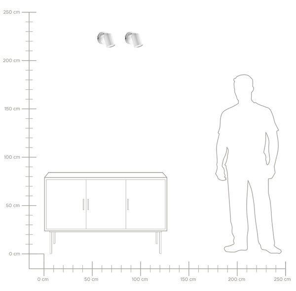 Sada 2 nástěnných lamp NYANDO Kov Bílá