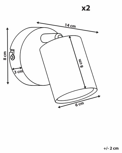 Sada 2 nástěnných lamp NYANDO Kov Bílá