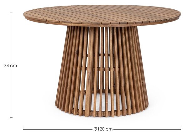 Kulatý zahradní jídelní stůl z masivu akácie ø 120 cm Rodano – Bizzotto