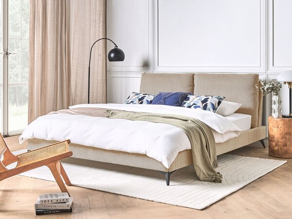 Postel Manšestr MELLE 180 x 200 cm Taupe