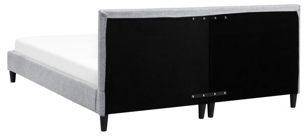 LED postel Tkanina FITOU 160 x 200 cm Světle šedá