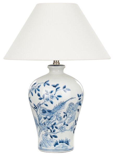 Porcelánová stolní lampa bílá/modrá MAGROS