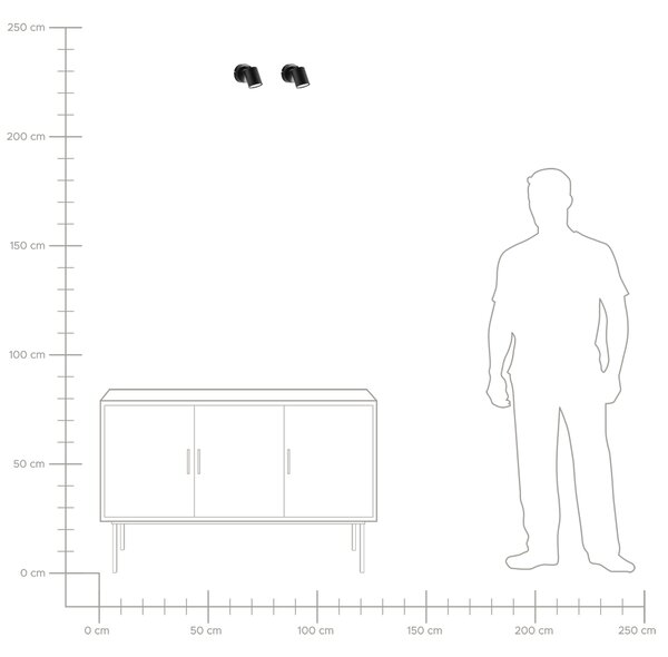 Sada 2 nástěnných lamp NYANDO Kov Černá
