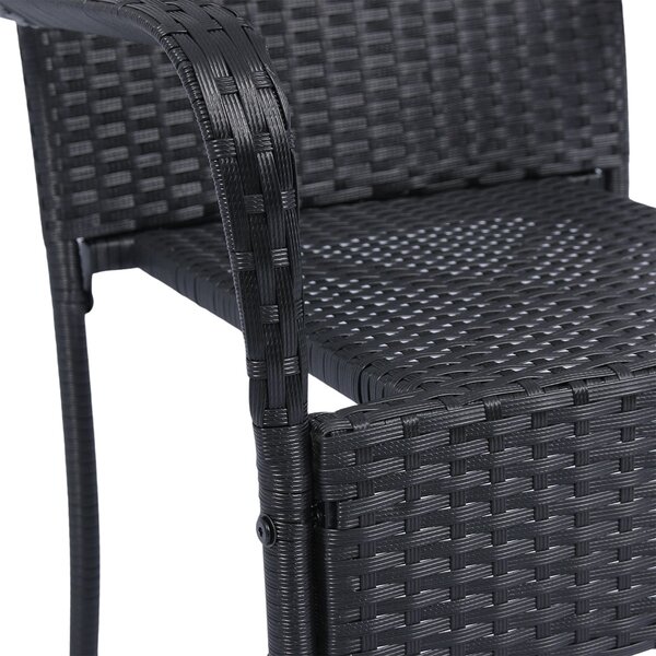 Juskys Ratanové židle Yoro 4 ks - černá