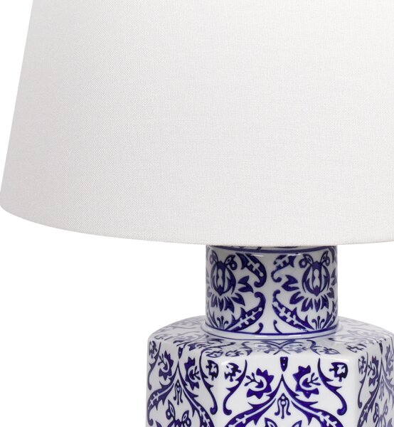 Stolní lampa MARCELIN Porcelán Bílá/Modrá