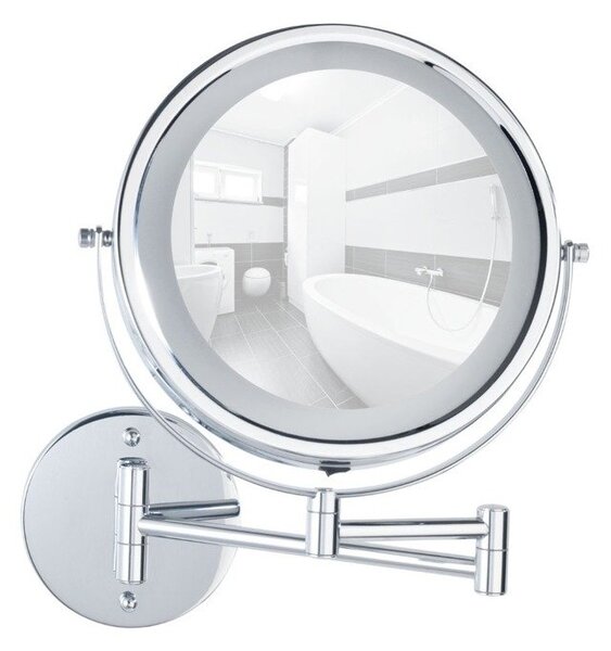 Kosmetické zrcátko Power-Loc LUMI s LED podsvícením, zvětšení x5, WENKO