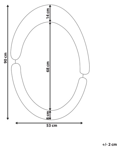 Zrcadlo MASSAY 53 cm 90 cm Umělý samet Tmavě modrá