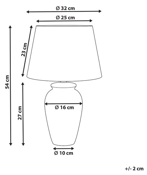 Stolní lampa BELUSO Porcelán Bílá/Modrá