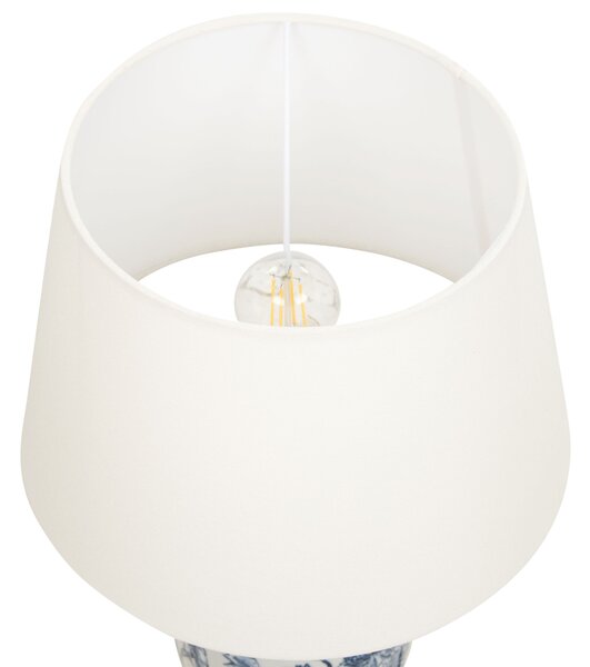 Stolní lampa BELUSO Porcelán Bílá/Modrá