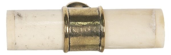 Krémová válcovitá úchytka se zlatým středem – 6x1 cm