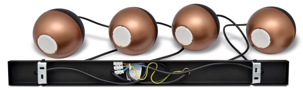 LED Lustr na lanku MIDWAY 4xGU10/4,8W/230V černá/měděná