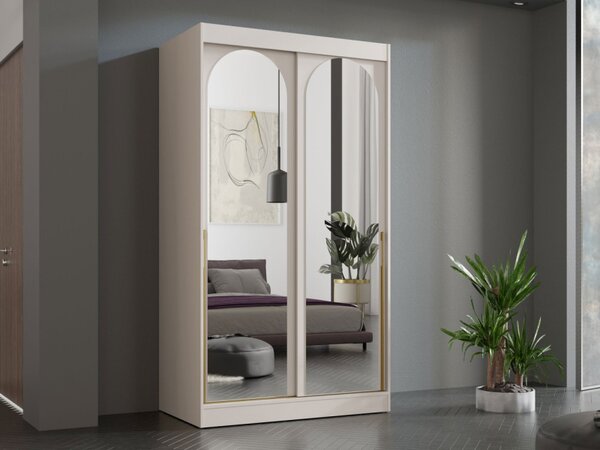 Šatní skříň Niwez 120, Barva: bílá / bílá + černá 5903211425295