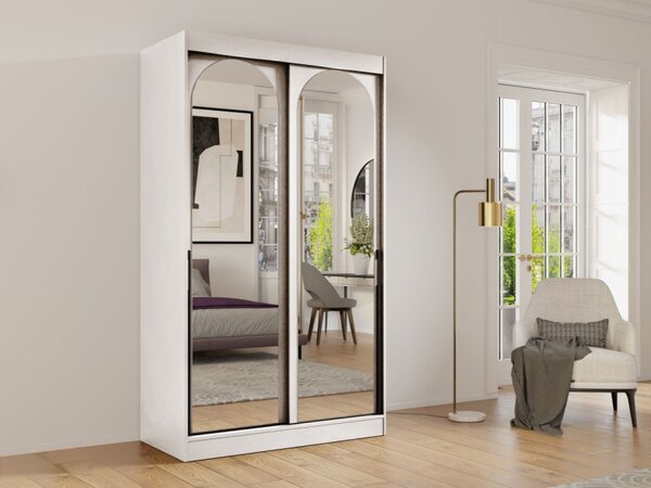 Šatní skříň Niwez 120, Barva: bílá / bílá + černá 5903211425295
