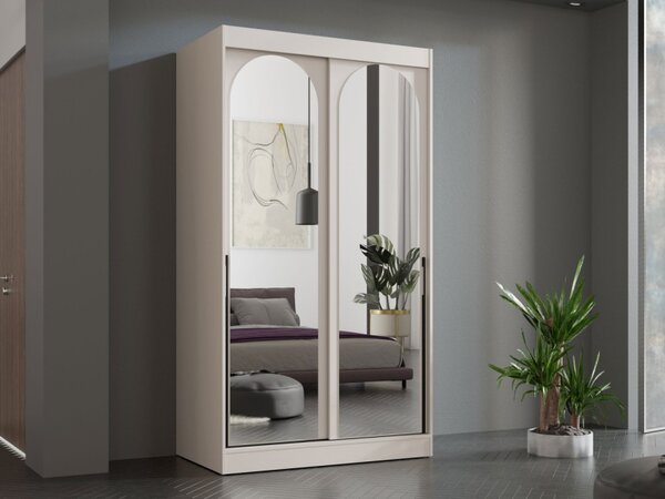 Šatní skříň Niwez 120, Barva: bílá / bílá + černá 5903211425295