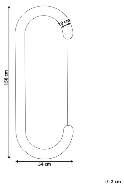 Zrcadlo LOCHES 54 cm 158 cm Umělý samet Černá