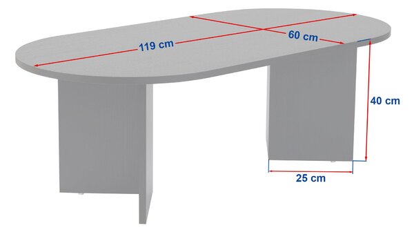 ASIR Konferenční stolek Sable bílý