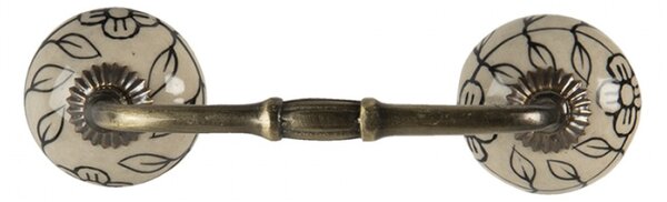Krémovo černé madlo Corry – 14x4x3 cm